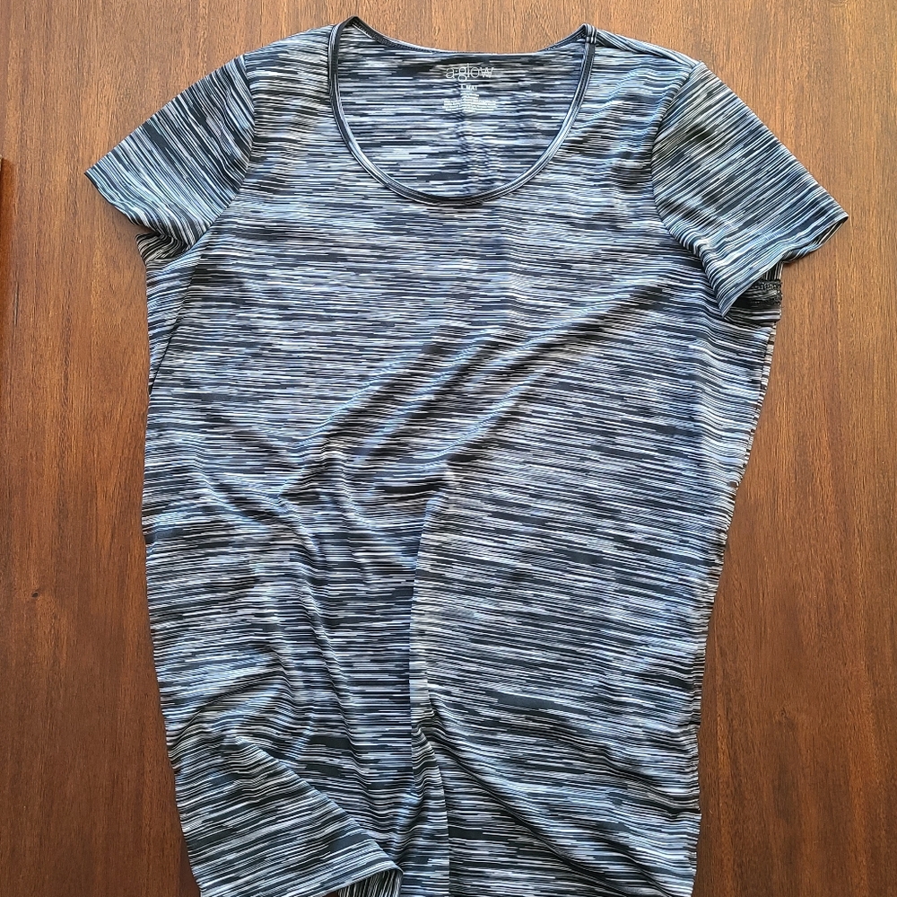 A:glow maternity active top black space dye large